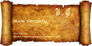 Wurm Gergely névjegykártya